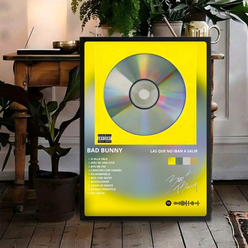 Bad Bunny - Las Que No Iban A Salir Poster with Frame - Vibes DistrictBad Bunny - Las Que No Iban A Salir Poster with Frame poster SilverVibes District