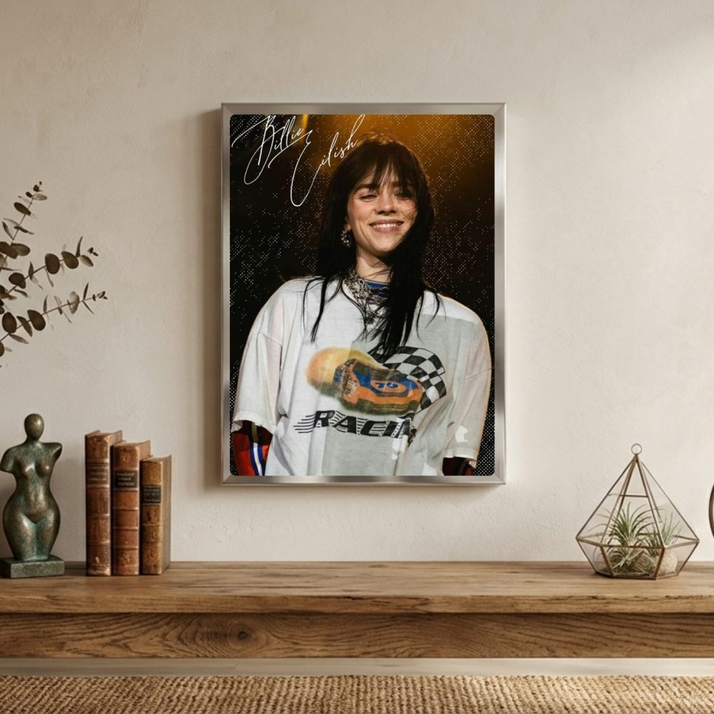 Billie Eilish Autographed Poster with Frame - Vibes DistrictBillie Eilish Autographed Poster with Frame poster SilverVibes District