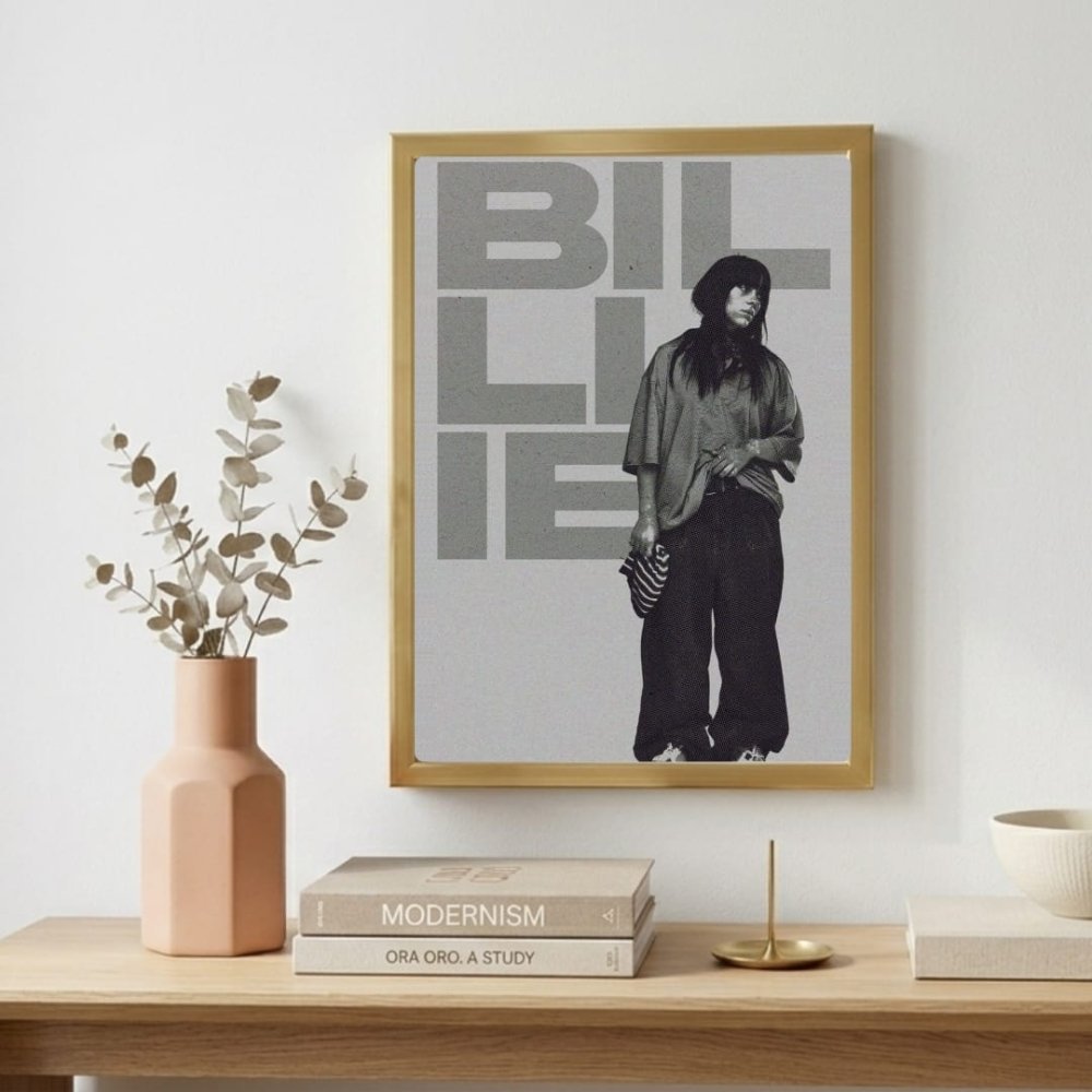 Billie Eilish - Hit Me Hard And Soft Poster with Frame - Vibes DistrictBillie Eilish - Hit Me Hard And Soft Poster with Frame poster GoldVibes District