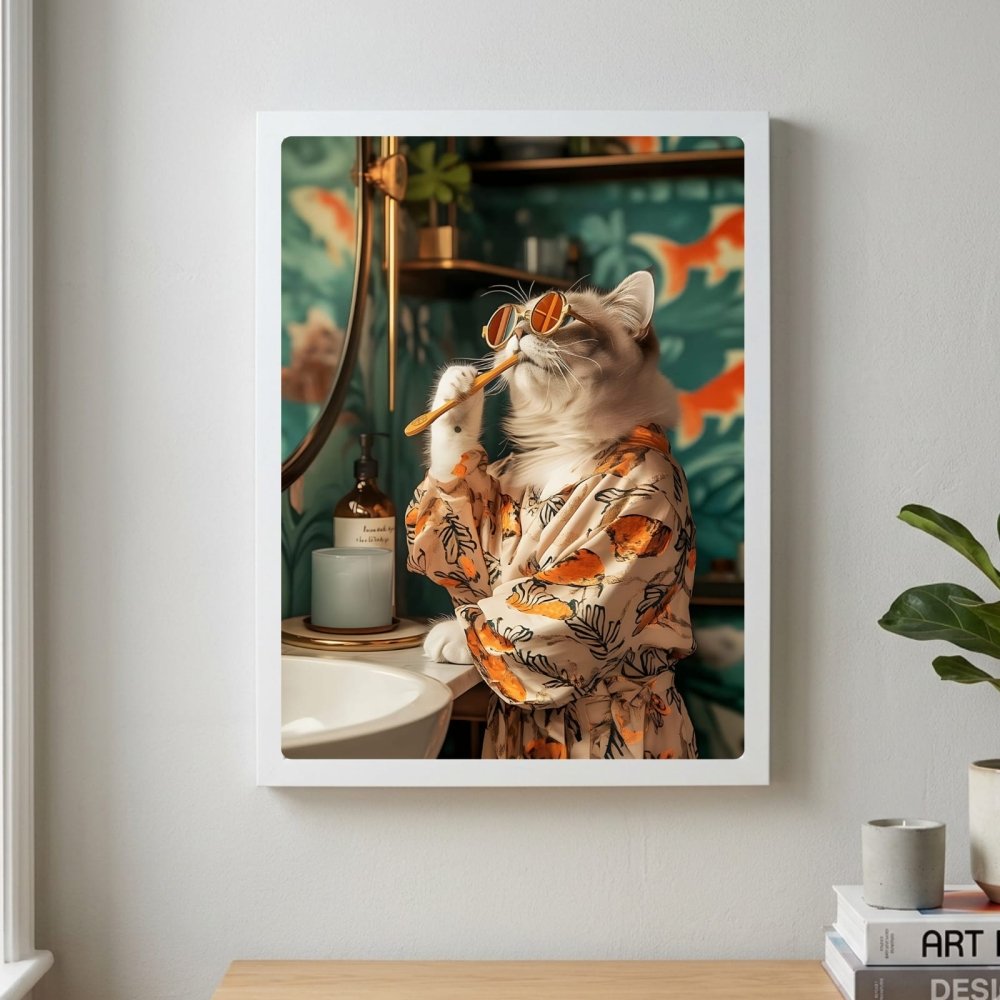 Cat house deco bathroom - Vibes DistrictCat house deco bathroom poster GoldVibes District