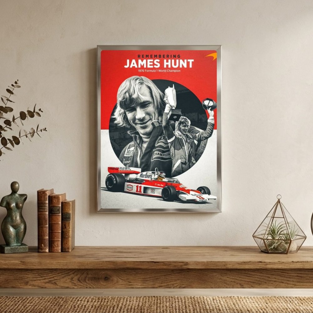 James Hunt, ferrari f1 - Vibes DistrictJames Hunt, ferrari f1 poster GoldVibes District