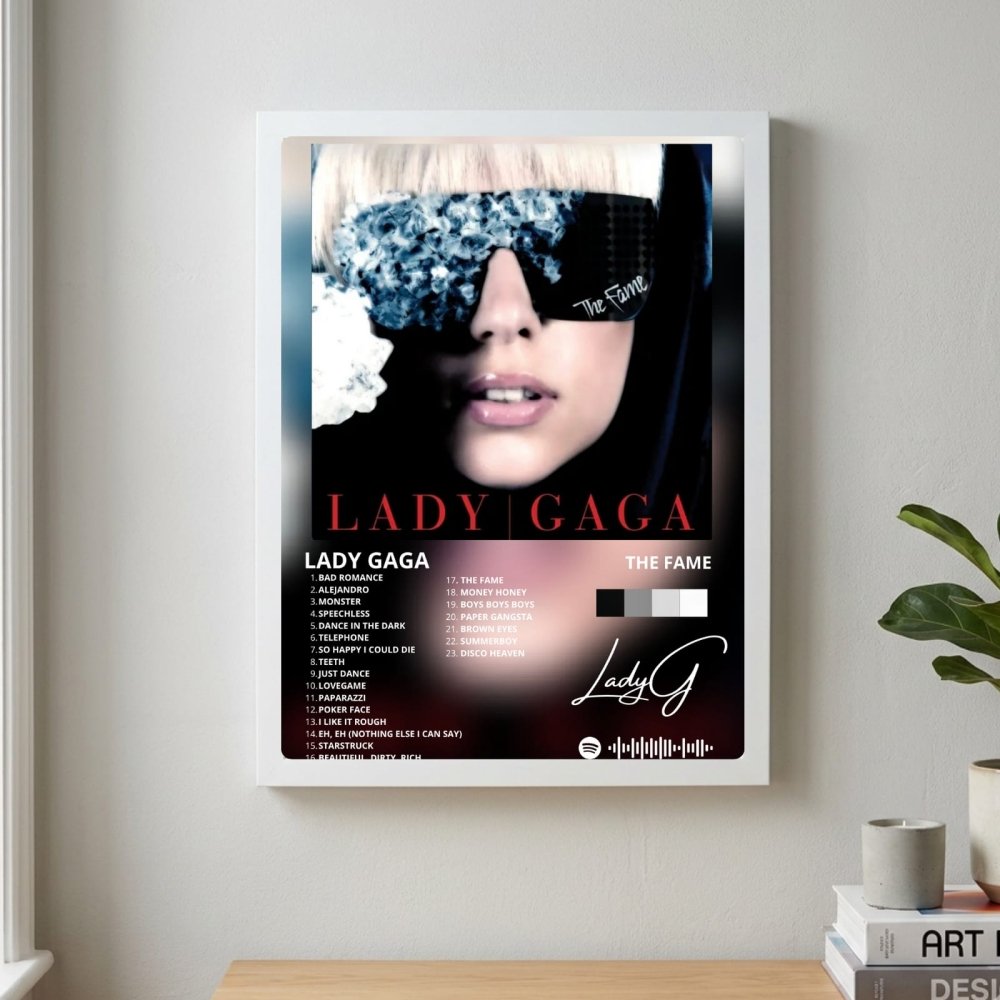 Lady Gaga - The Fame Poster with Frame - Vibes DistrictLady Gaga - The Fame Poster with Frame poster GoldVibes District