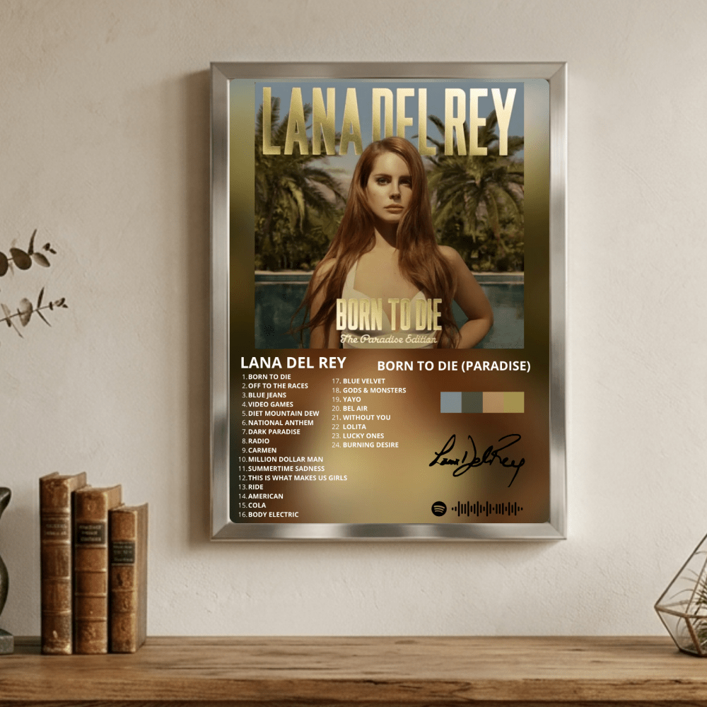 Lana Del Rey - Born To Die Poster with Frame - Vibes DistrictLana Del Rey - Born To Die Poster with Frame poster GoldVibes District