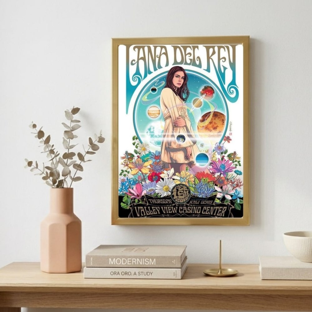 Lana Del Rey Poster with Frame - Vibes DistrictLana Del Rey Poster with Frame poster GoldVibes District