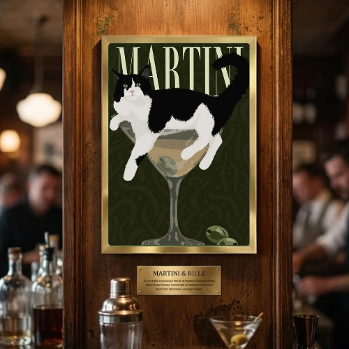bar and restaurant decoration cat martini