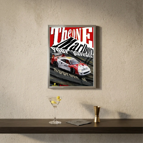 bar and restaurant decoration, Marlboro sigarette Ferrari F40 vintage car