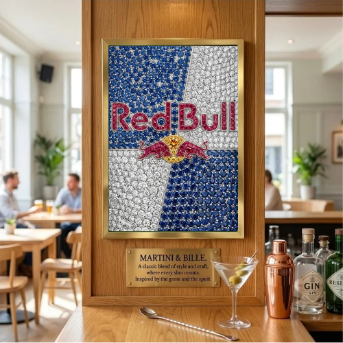 bar and restaurant decoration, red bull