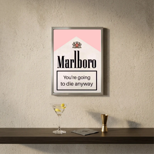 bar and restaurant decoration, Marlboro pink sigarette