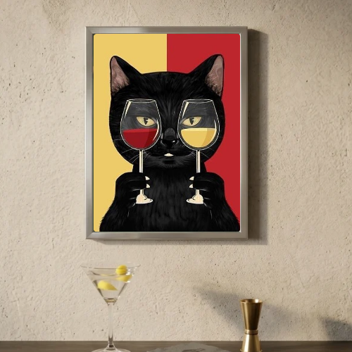 Cat Red and White Wine bar and restaurant decoration