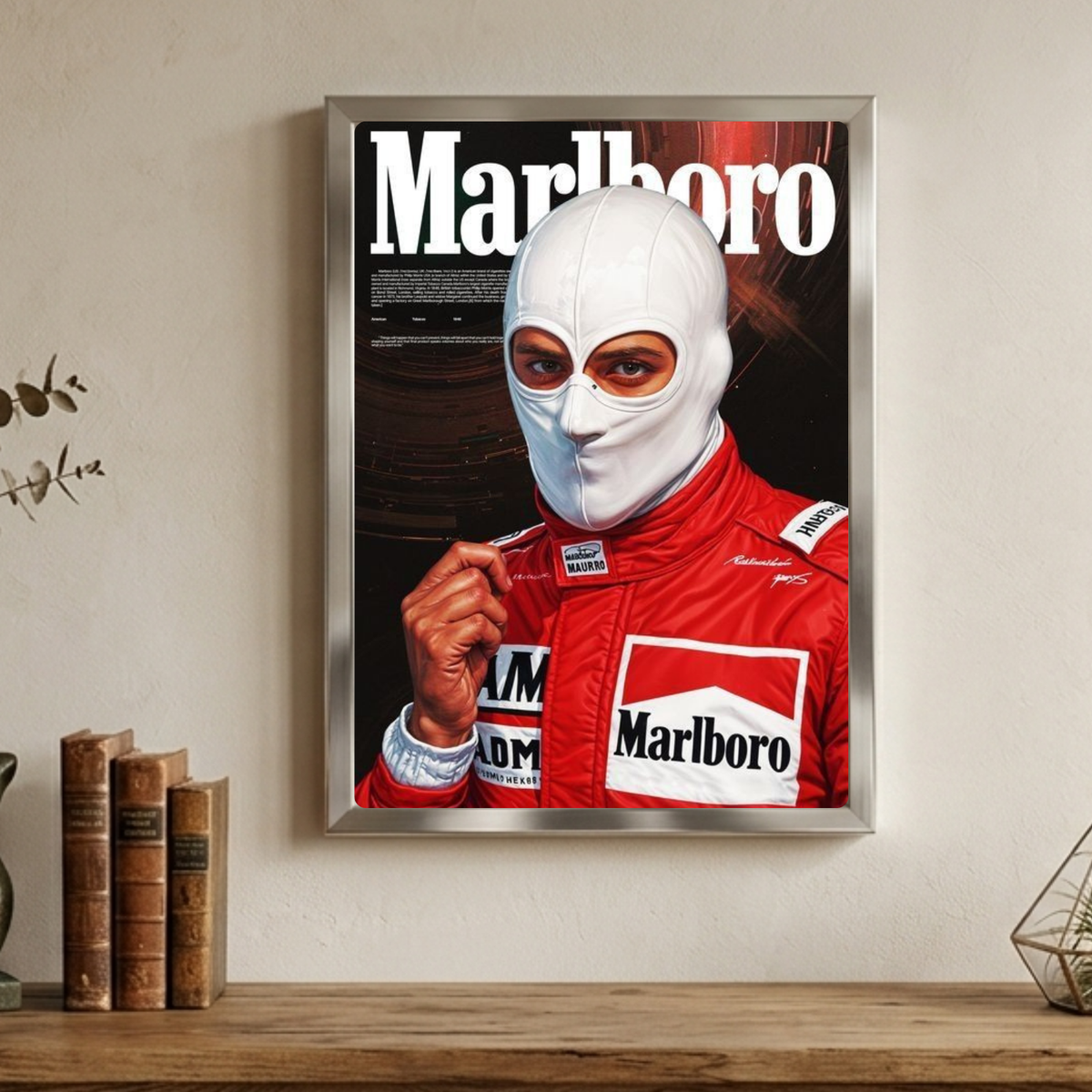 Niki Lauda, ferrari f1 marlboro poster with frame