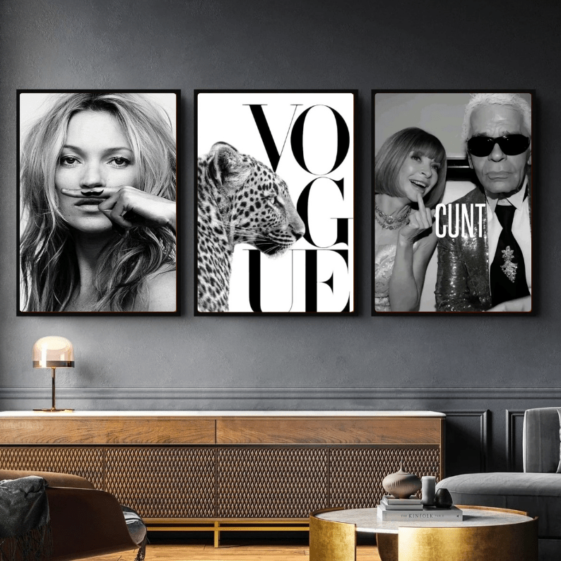Set: vogue, kate moss, anna wintour, karl lagerfeld - Vibes DistrictSet: vogue, kate moss, anna wintour, karl lagerfeld Two A4, one A3Vibes District