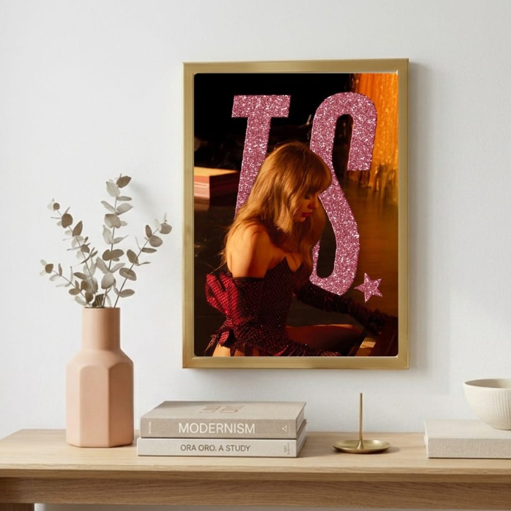 Taylor Swift - The Life Of A Showgirl Poster with Frame - Vibes DistrictTaylor Swift - The Life Of A Showgirl Poster with Frame poster GoldVibes District