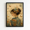 ragazza del libro vintage