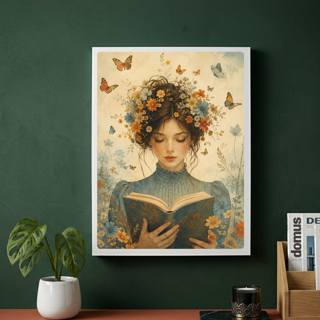 vintage book girl