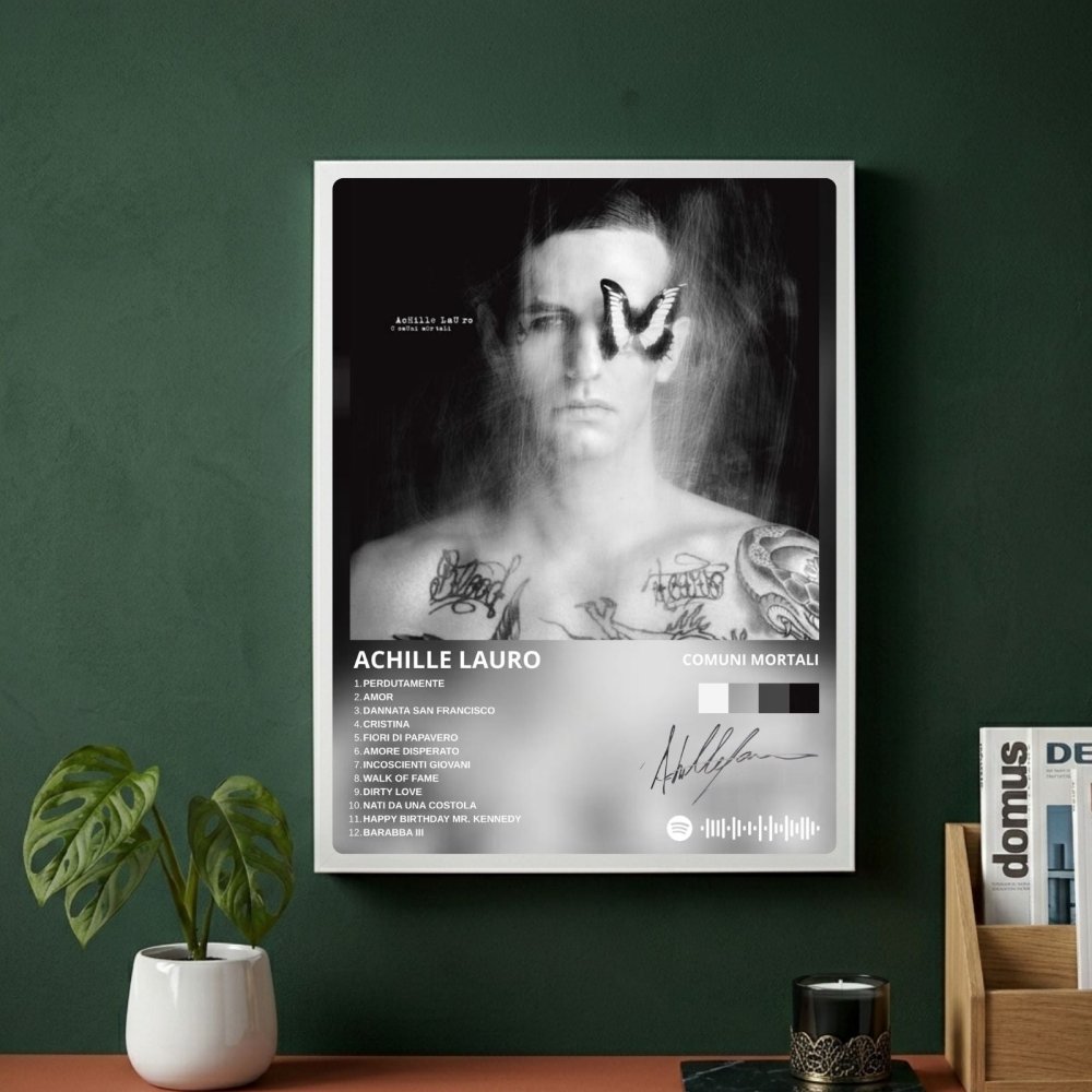 Achille Lauro - Comuni Mortali Poster with Frame - Vibes DistrictAchille Lauro - Comuni Mortali Poster with Frame poster SilverVibes District