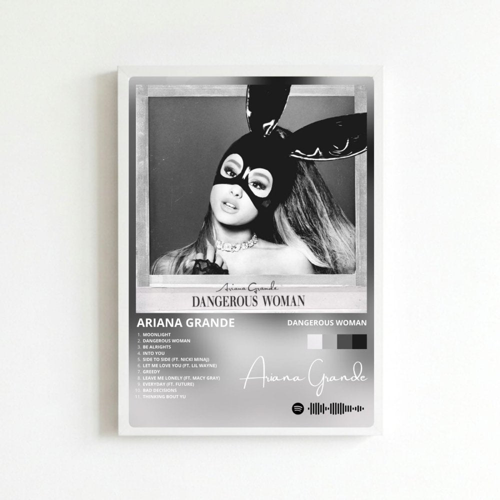 Ariana Grande – Dangerous Woman Poster with Frame - Vibes DistrictAriana Grande – Dangerous Woman Poster with Frame poster BiancoVibes District
