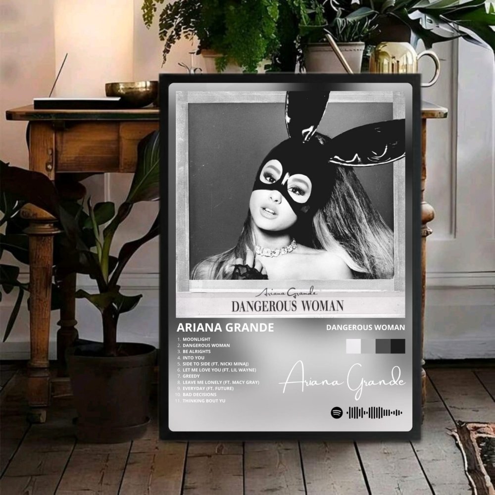 Ariana Grande – Dangerous Woman Poster with Frame - Vibes DistrictAriana Grande – Dangerous Woman Poster with Frame poster BiancoVibes District
