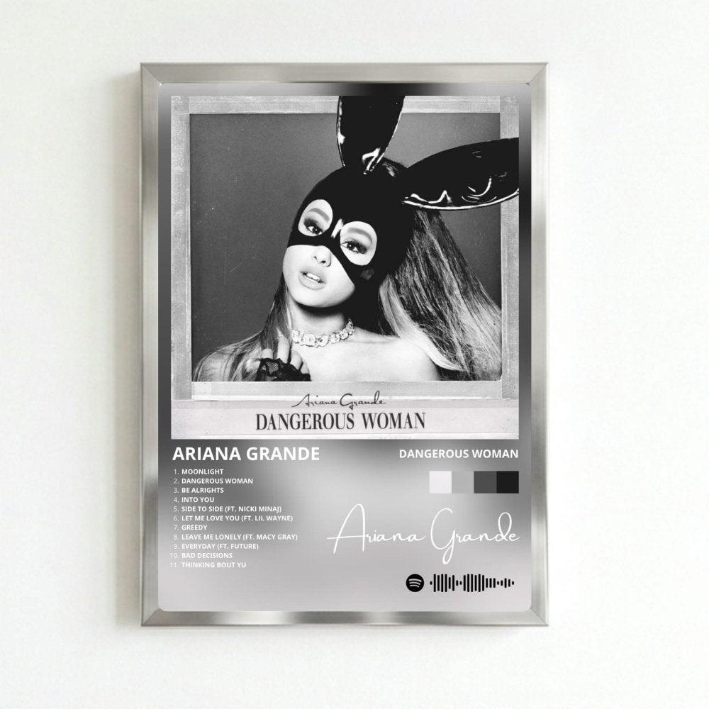 Ariana Grande – Dangerous Woman Poster with Frame - Vibes DistrictAriana Grande – Dangerous Woman Poster with Frame poster SilverVibes District