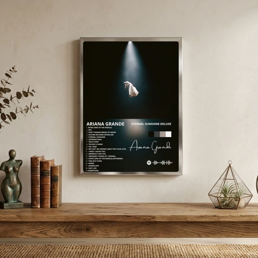 Ariana Grande – Eternal Sunshine Deluxe Poster with Frame - Vibes DistrictAriana Grande – Eternal Sunshine Deluxe Poster with Frame poster SilverVibes District
