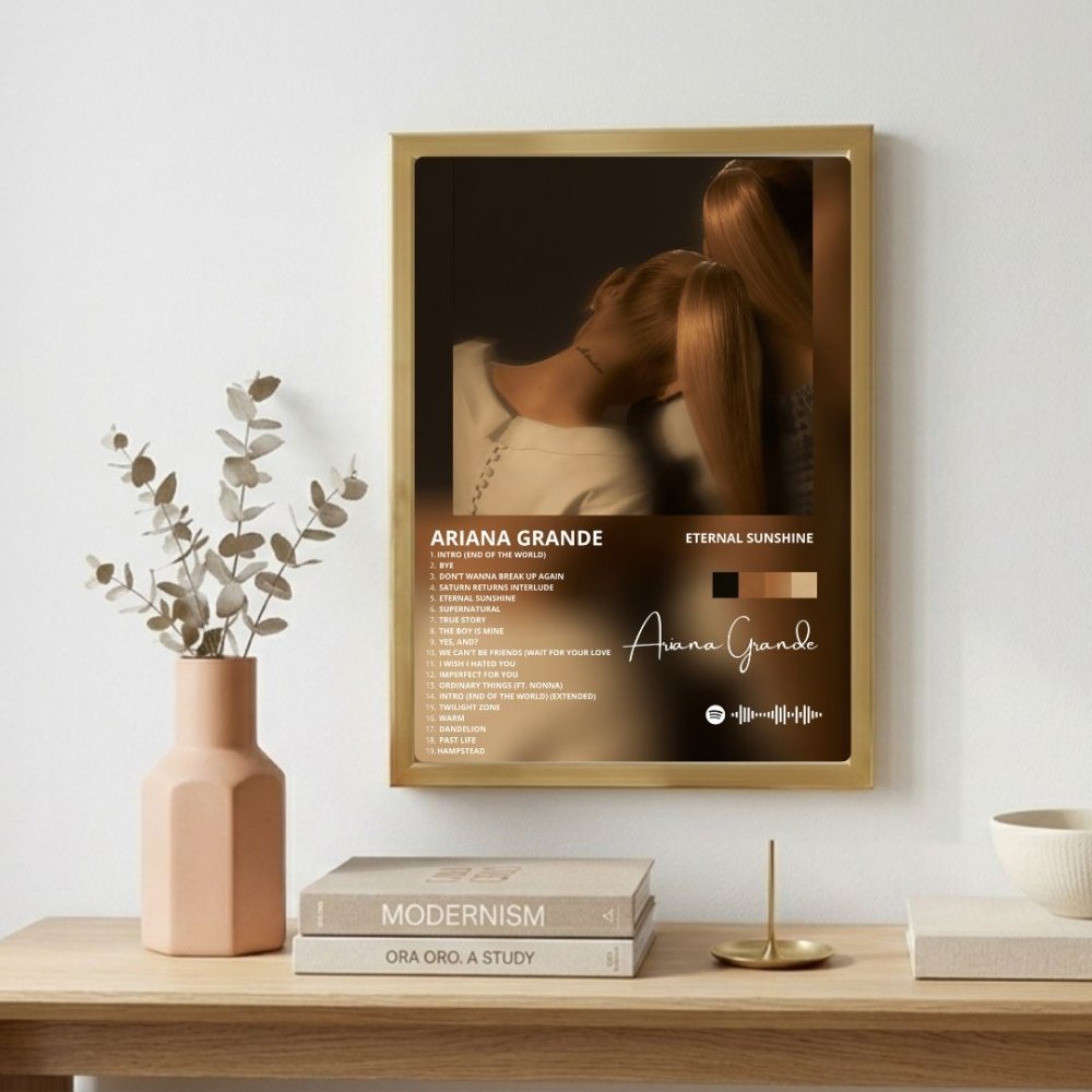 Ariana Grande – Eternal Sunshine Poster with Frame - Vibes DistrictAriana Grande – Eternal Sunshine Poster with Frame GoldVibes District