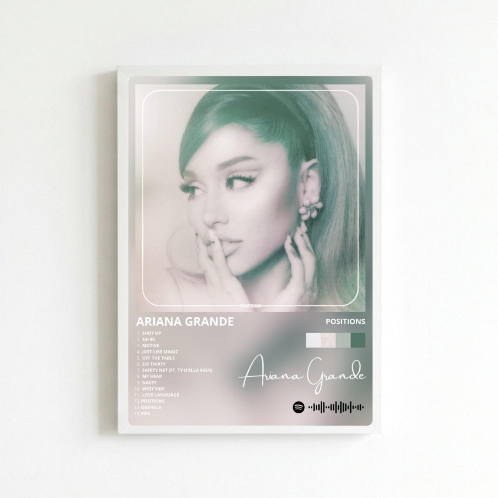 Ariana Grande – Positions Poster with Frame - Vibes DistrictAriana Grande – Positions Poster with Frame poster BiancoVibes District