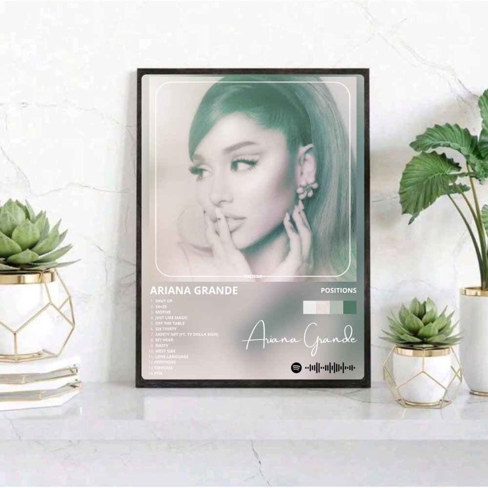 Ariana Grande – Positions Poster with Frame - Vibes DistrictAriana Grande – Positions Poster with Frame poster SilverVibes District