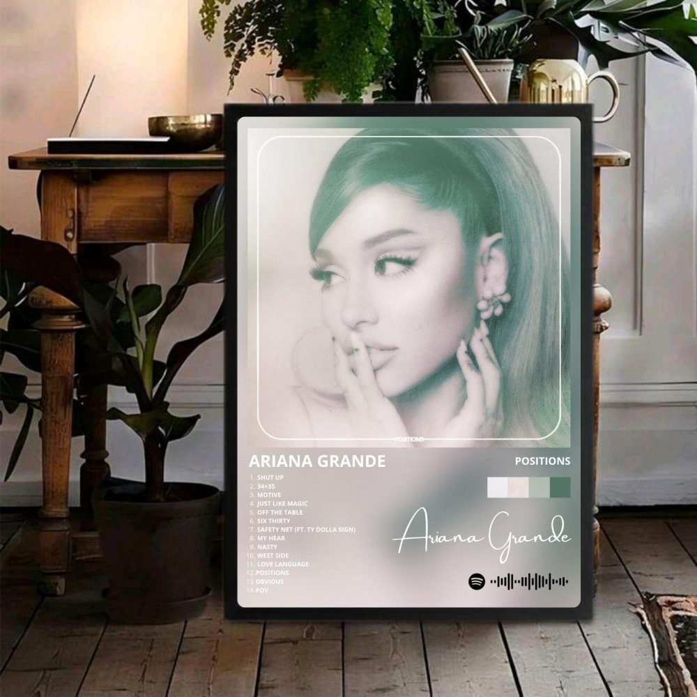 Ariana Grande – Positions Poster with Frame - Vibes DistrictAriana Grande – Positions Poster with Frame poster SilverVibes District