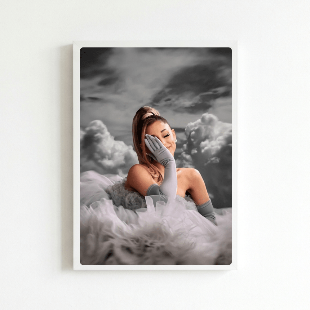 Ariana Grande Poster with Frame - Vibes DistrictAriana Grande Poster with Frame poster BiancoVibes District