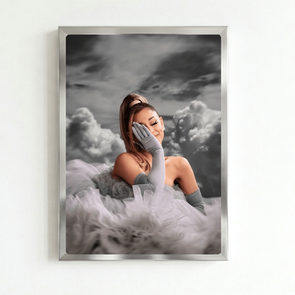Ariana Grande Poster with Frame - Vibes DistrictAriana Grande Poster with Frame poster SilverVibes District