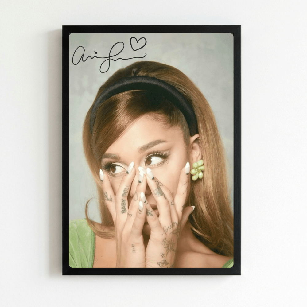 Ariana Grande Poster with Frame - Vibes DistrictAriana Grande Poster with Frame poster NeroVibes District