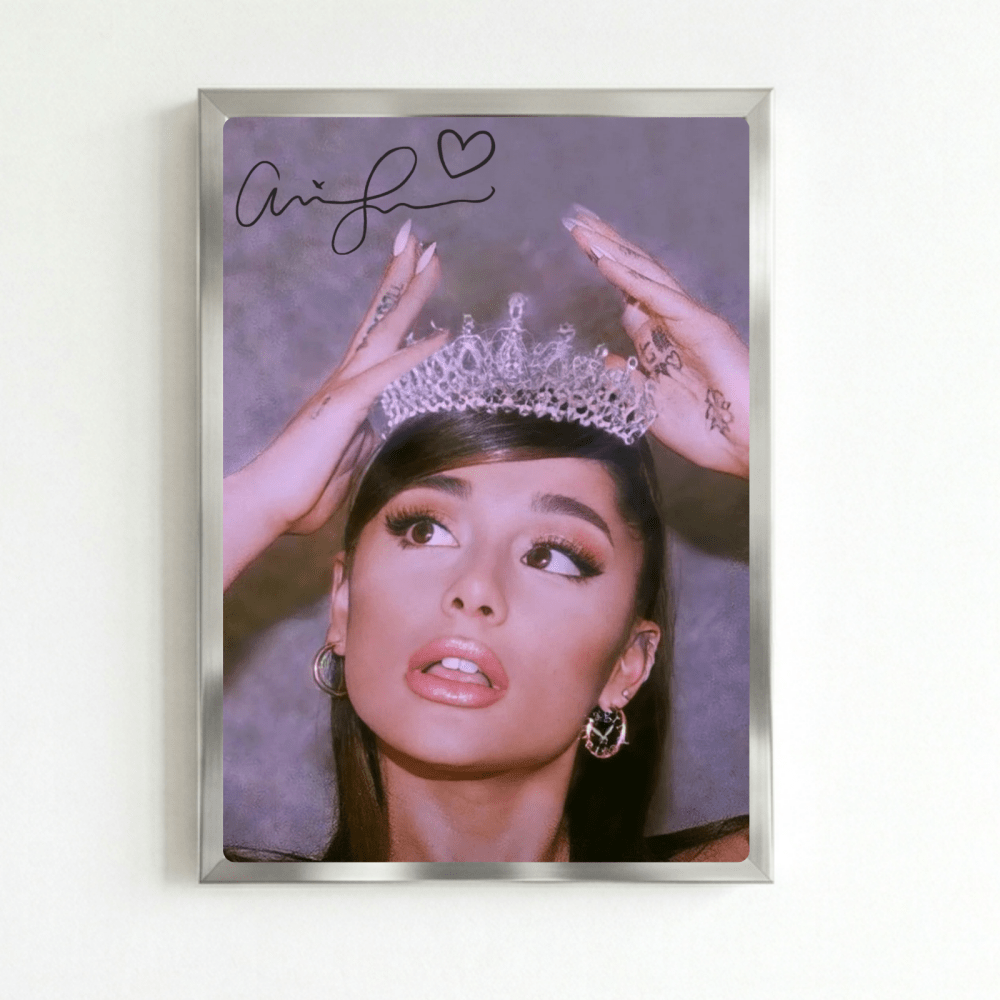 Ariana Grande Poster with Frame - Vibes DistrictAriana Grande Poster with Frame poster SilverVibes District