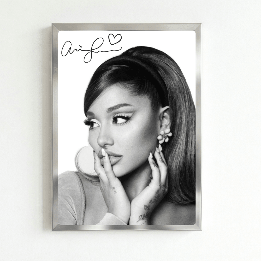 Ariana Grande Poster with Frame - Vibes DistrictAriana Grande Poster with Frame poster SilverVibes District