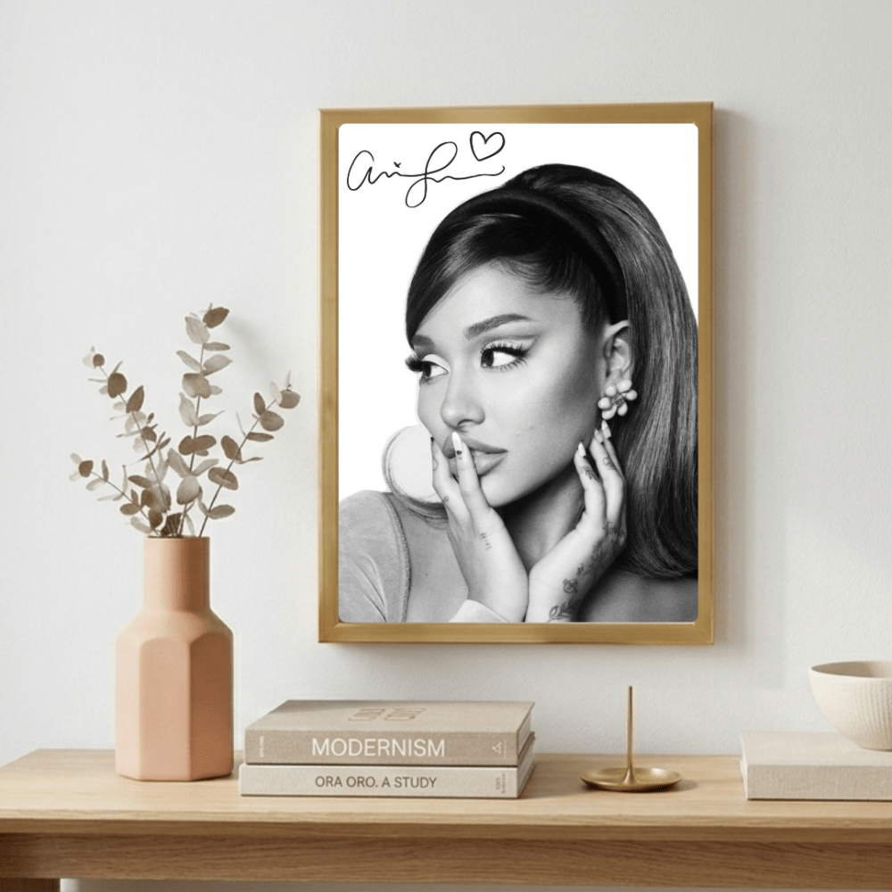 Ariana Grande Poster with Frame - Vibes DistrictAriana Grande Poster with Frame poster GoldVibes District