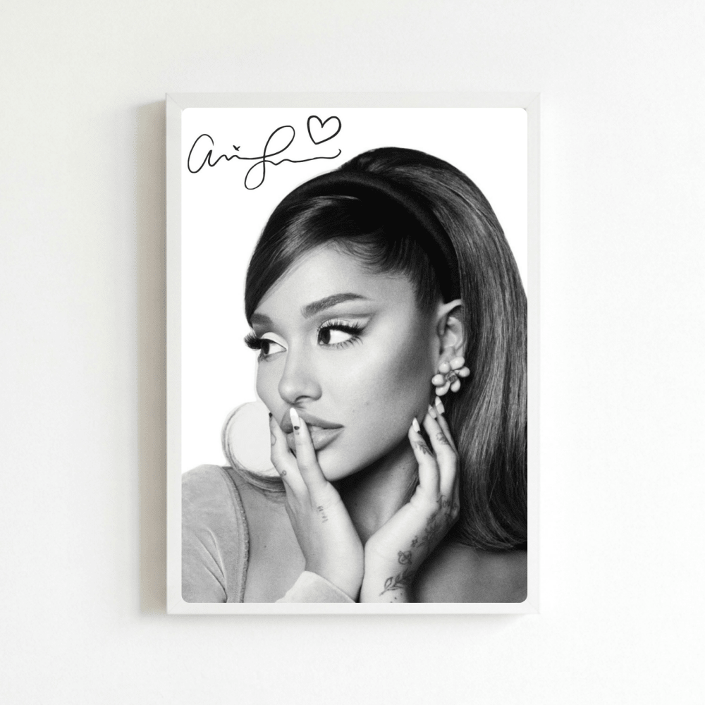 Ariana Grande Poster with Frame - Vibes DistrictAriana Grande Poster with Frame poster BiancoVibes District
