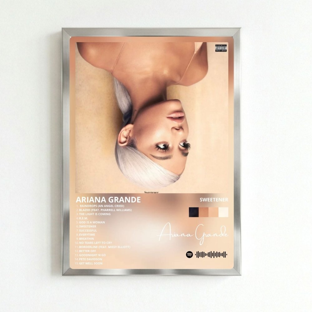 Ariana Grande - Sweetener Poster with Frame - Vibes DistrictAriana Grande - Sweetener Poster with Frame poster SilverVibes District