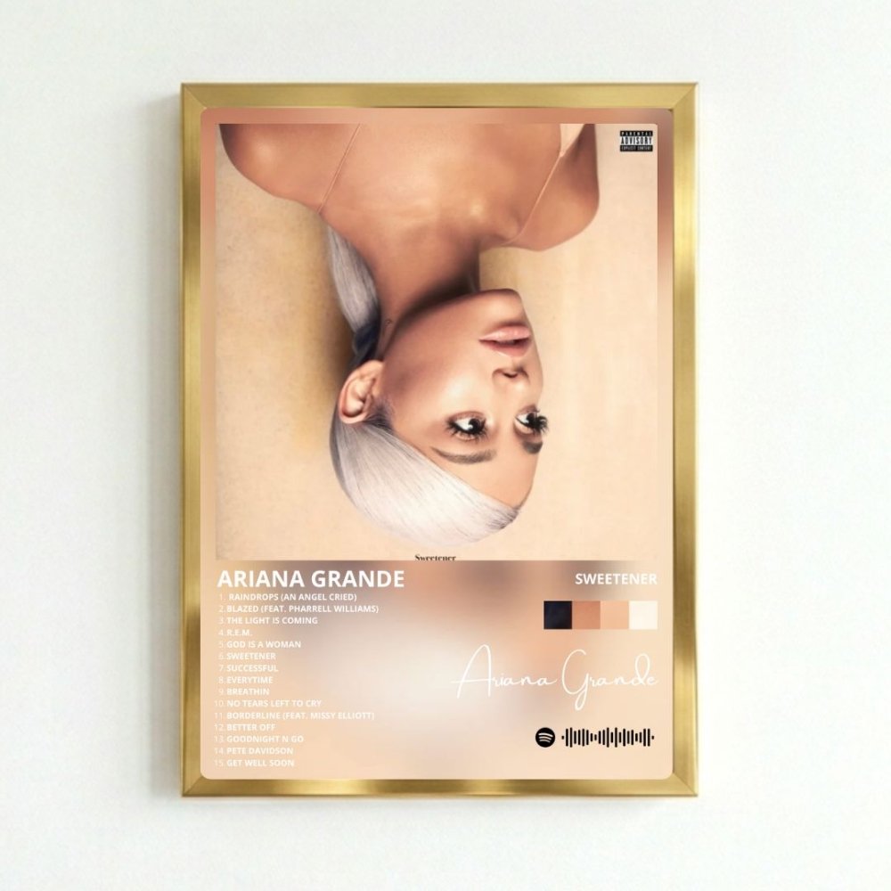 Ariana Grande - Sweetener Poster with Frame - Vibes DistrictAriana Grande - Sweetener Poster with Frame poster GoldVibes District
