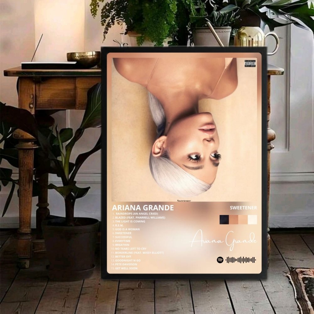 Ariana Grande - Sweetener Poster with Frame - Vibes DistrictAriana Grande - Sweetener Poster with Frame poster SilverVibes District