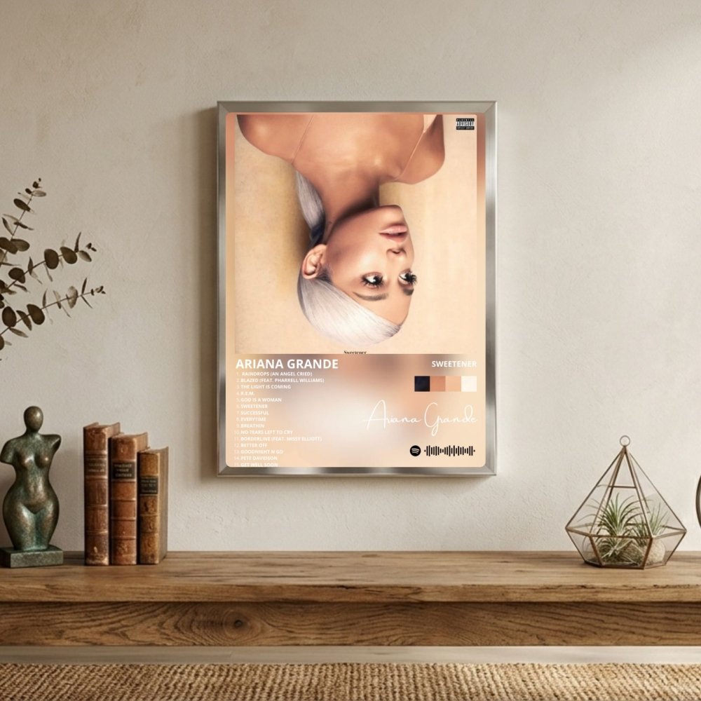 Ariana Grande - Sweetener Poster with Frame - Vibes DistrictAriana Grande - Sweetener Poster with Frame poster SilverVibes District