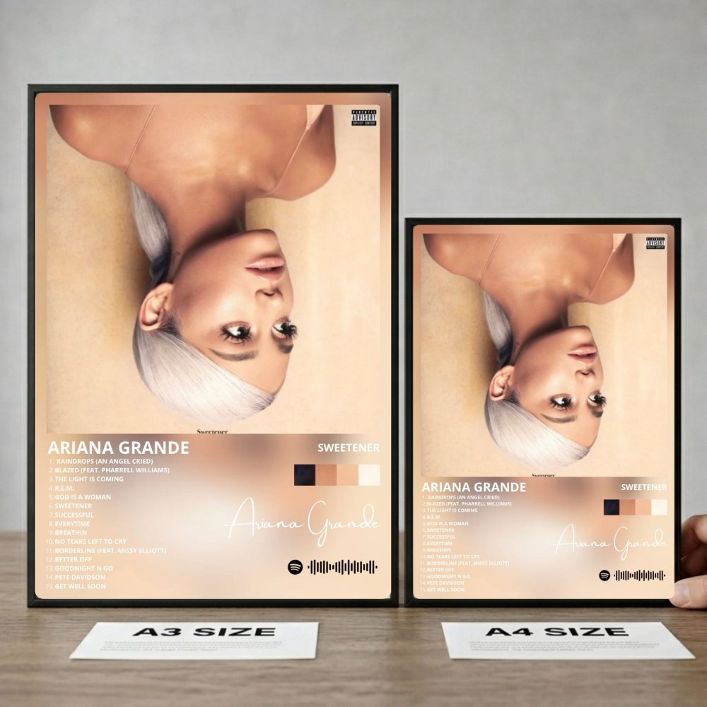 Ariana Grande - Sweetener Poster with Frame - Vibes DistrictAriana Grande - Sweetener Poster with Frame poster SilverVibes District