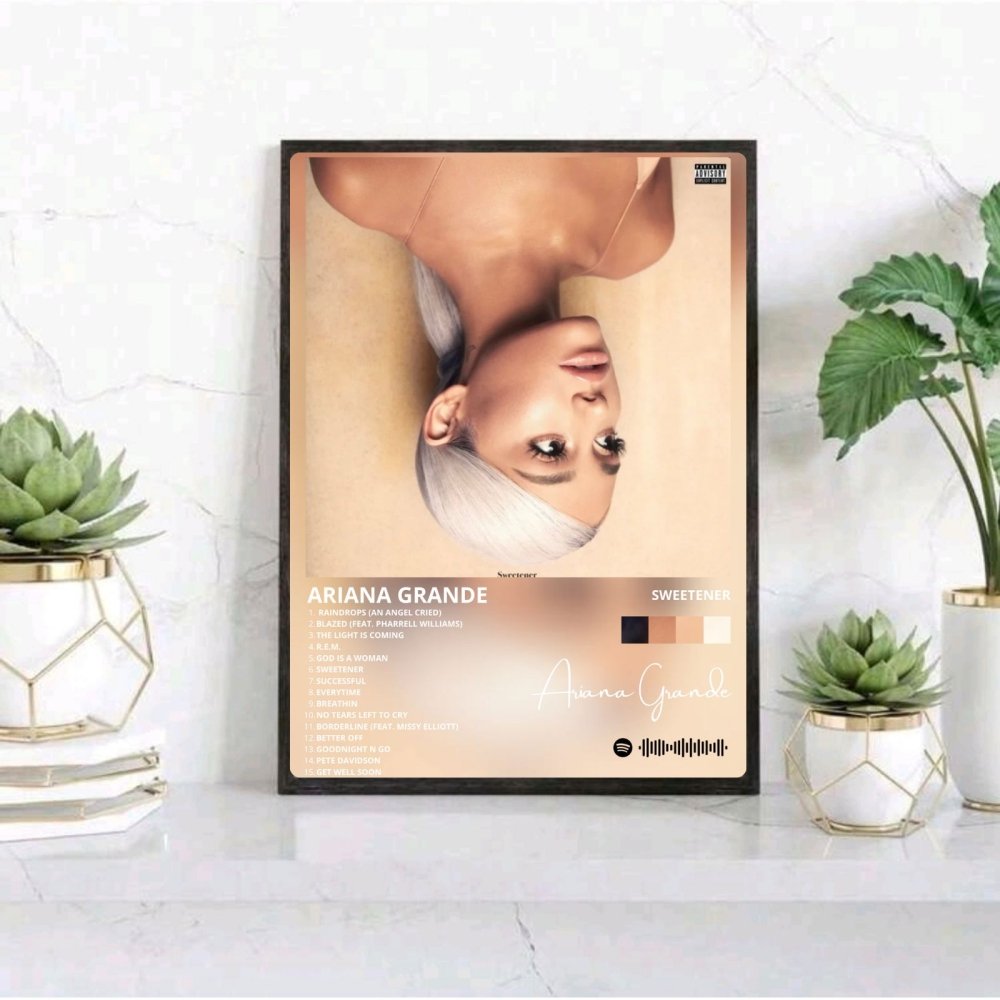 Ariana Grande - Sweetener Poster with Frame - Vibes DistrictAriana Grande - Sweetener Poster with Frame poster SilverVibes District