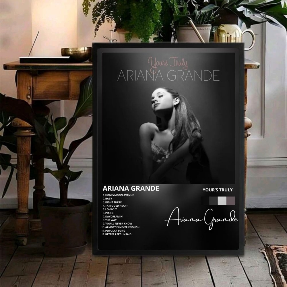 Ariana Grande – Yours Truly Poster with Frame - Vibes DistrictAriana Grande – Yours Truly Poster with Frame poster SilverVibes District