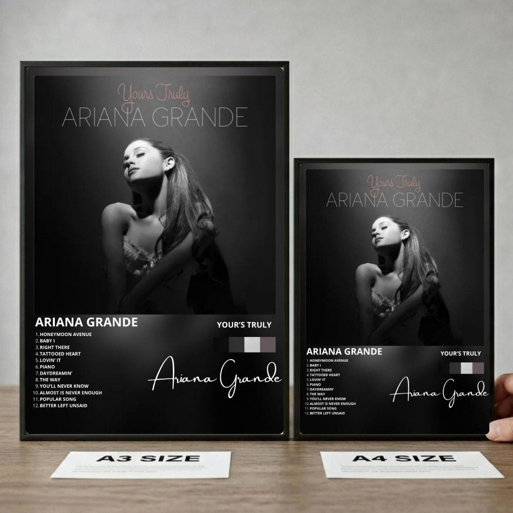 Ariana Grande – Yours Truly Poster with Frame - Vibes DistrictAriana Grande – Yours Truly Poster with Frame poster SilverVibes District