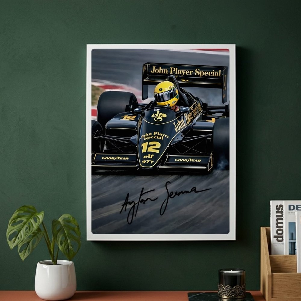 ayrton senna - lotus - Vibes Districtayrton senna - lotus poster BiancoVibes District