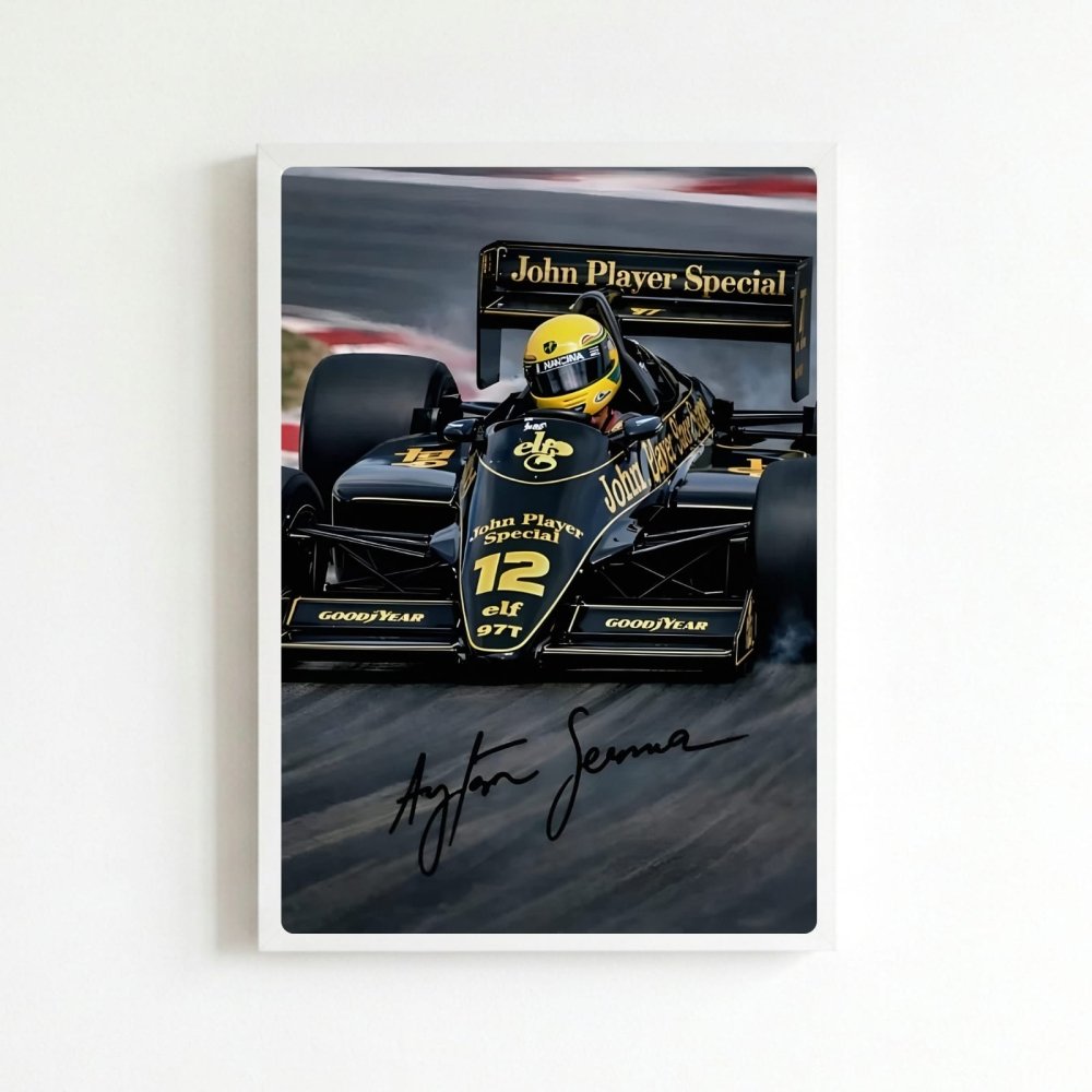 ayrton senna - lotus - Vibes Districtayrton senna - lotus poster BiancoVibes District
