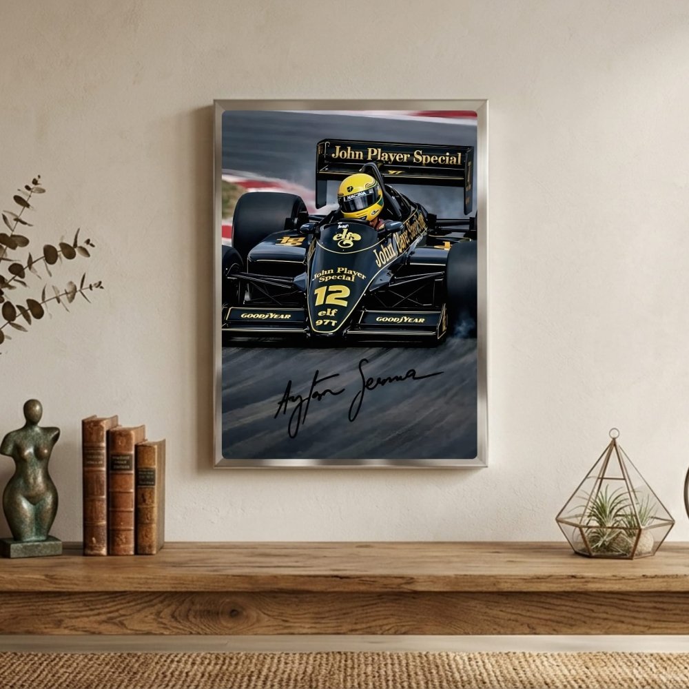 ayrton senna - lotus - Vibes Districtayrton senna - lotus poster BiancoVibes District