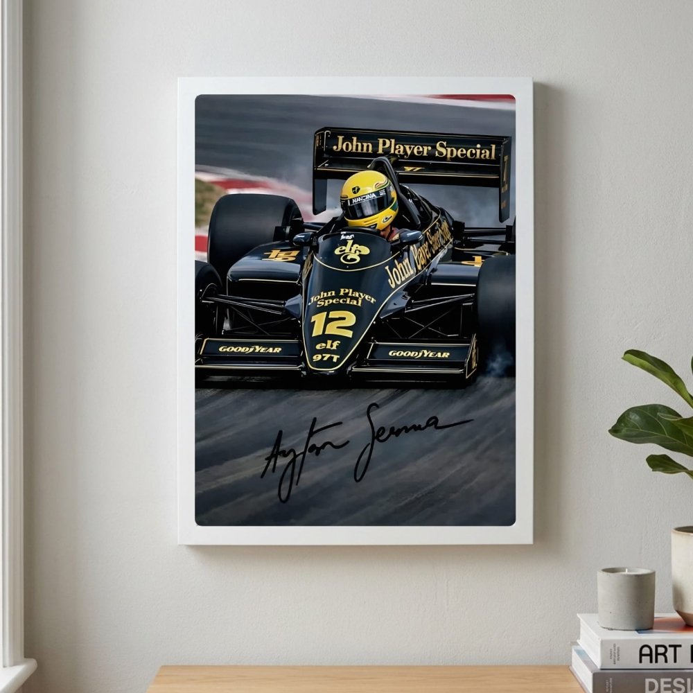 ayrton senna - lotus - Vibes Districtayrton senna - lotus poster BiancoVibes District