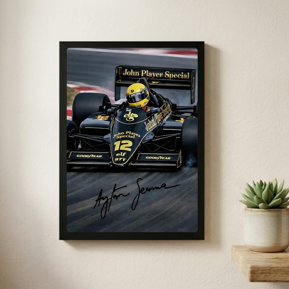 ayrton senna - lotus - Vibes Districtayrton senna - lotus poster BiancoVibes District