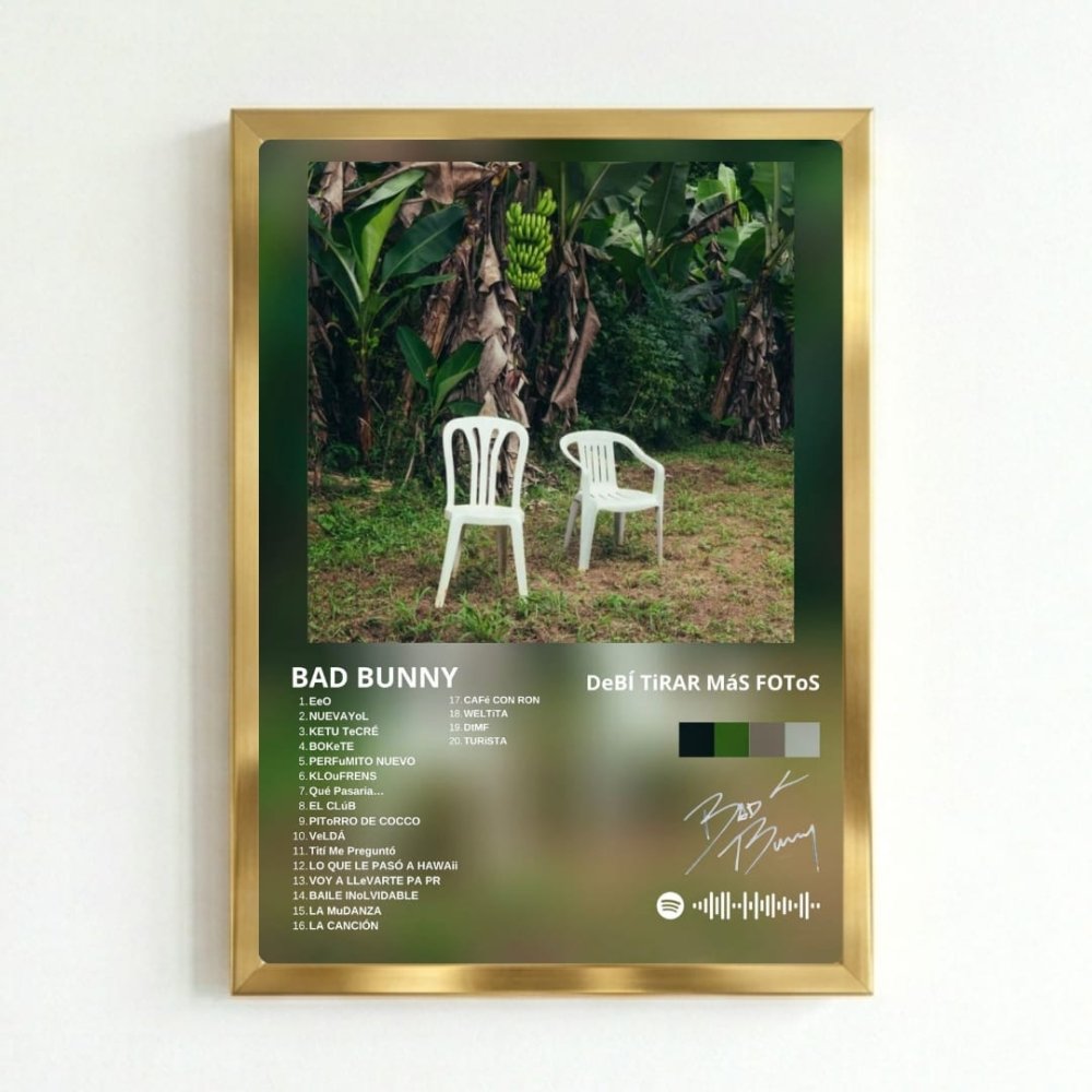 Bad Bunny - DTMF Poster with Frame - Vibes DistrictBad Bunny - DTMF Poster with Frame poster GoldVibes District