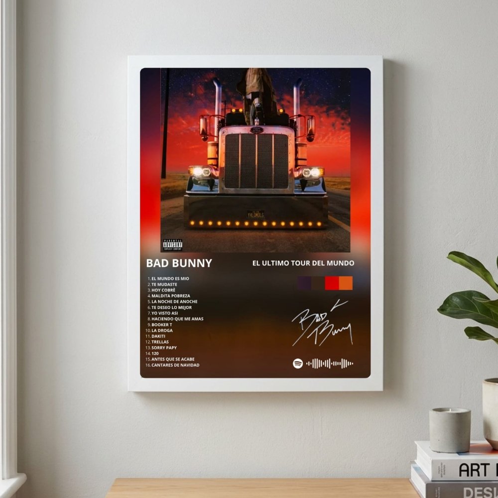 Bad Bunny - El Último Tour Del Mundo Poster with Frame - Vibes DistrictBad Bunny - El Último Tour Del Mundo Poster with Frame poster GoldVibes District