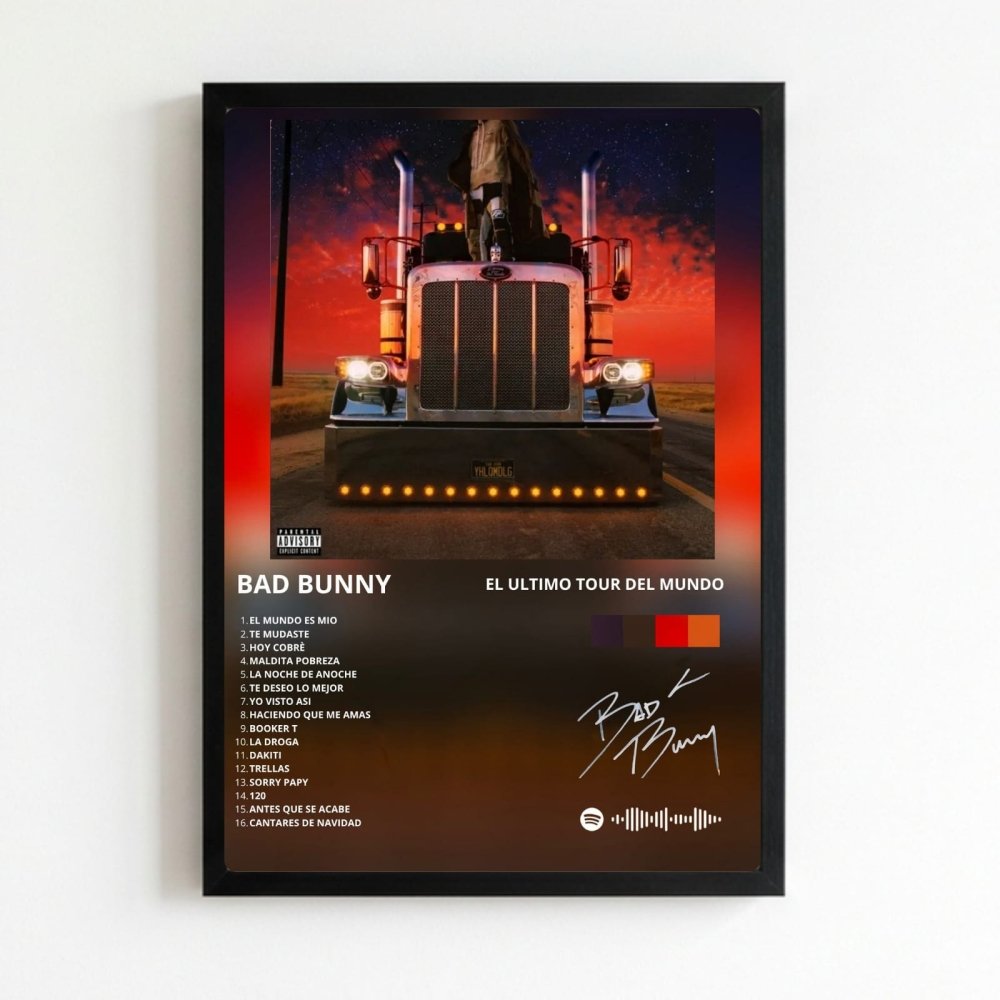 Bad Bunny - El Último Tour Del Mundo Poster with Frame - Vibes DistrictBad Bunny - El Último Tour Del Mundo Poster with Frame poster NeroVibes District